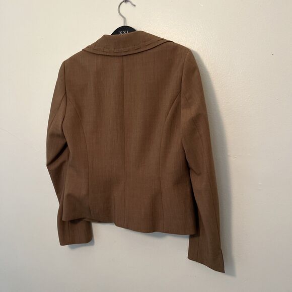 WORTH Vintage Brown Wool Blend Blazer Jacket Boho Western Cottage, Brown- Size 8 - Picture 7 of 7